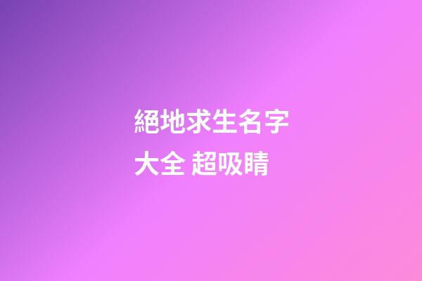 絕地求生名字大全 超吸睛